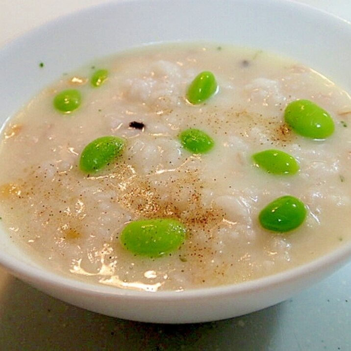 カップスープの素で 雑穀ご飯と枝豆のリゾット風 レシピ 作り方 By ぷ みぃまま 楽天レシピ カップスープの素で 雑穀ご飯と枝豆のリゾット風 レシピ 作り方 By ぷ みぃまま 楽天レシピ